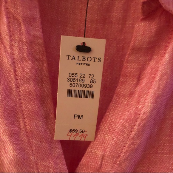 Talbots sleeveless linen front tie pink shirt 👚 - Picture 4 of 7